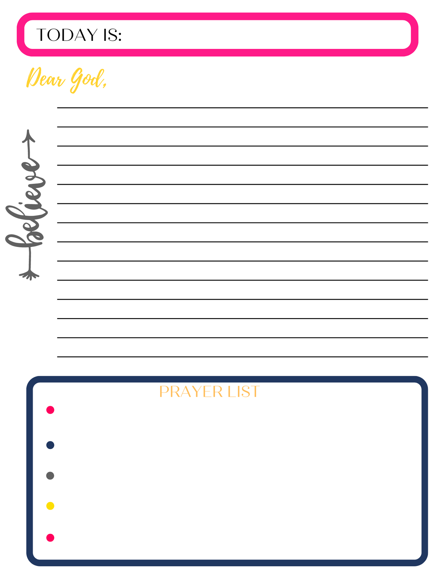 Prayer List Notepad