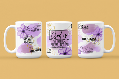 God is With Her She Will Not Fail Psalms 46:5  12 oz mug